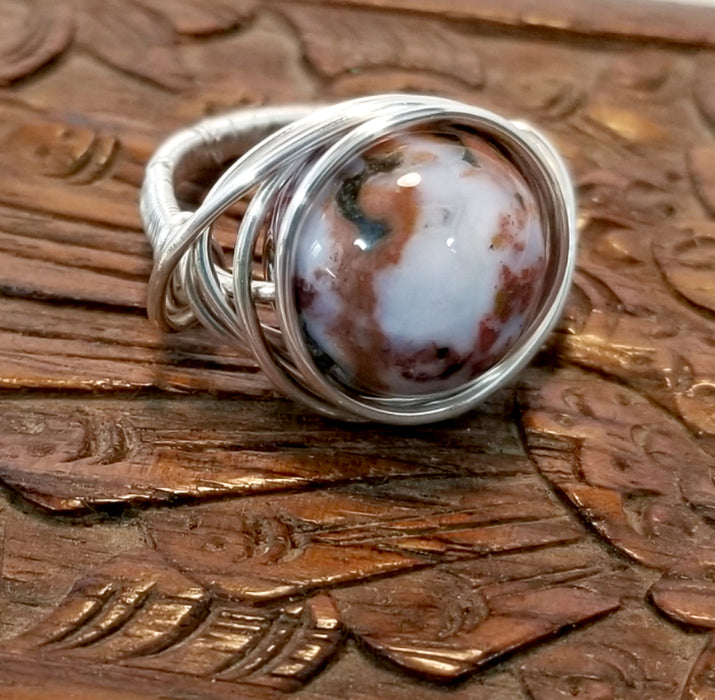 Gemstone Ring, Silver Wire Ring, Stacking Ring - Arkayscreations