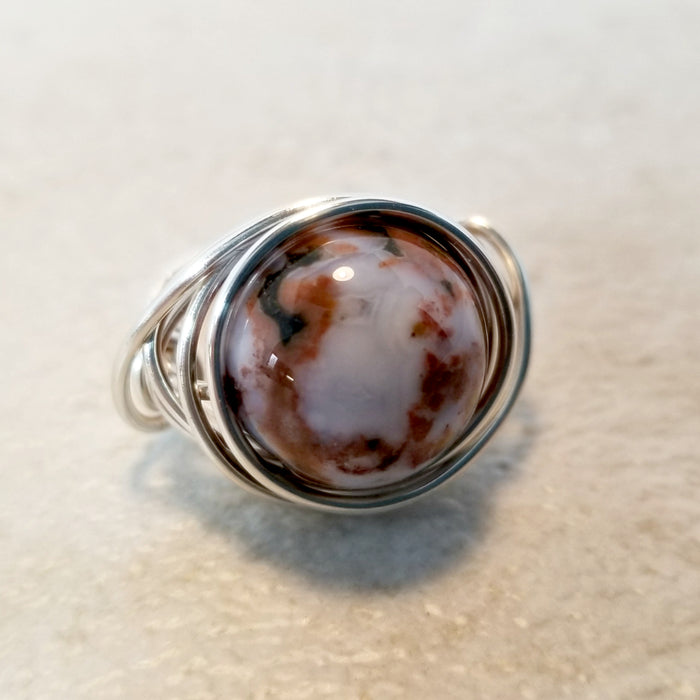 Gemstone Ring, Silver Wire Ring, Stacking Ring - Arkayscreations