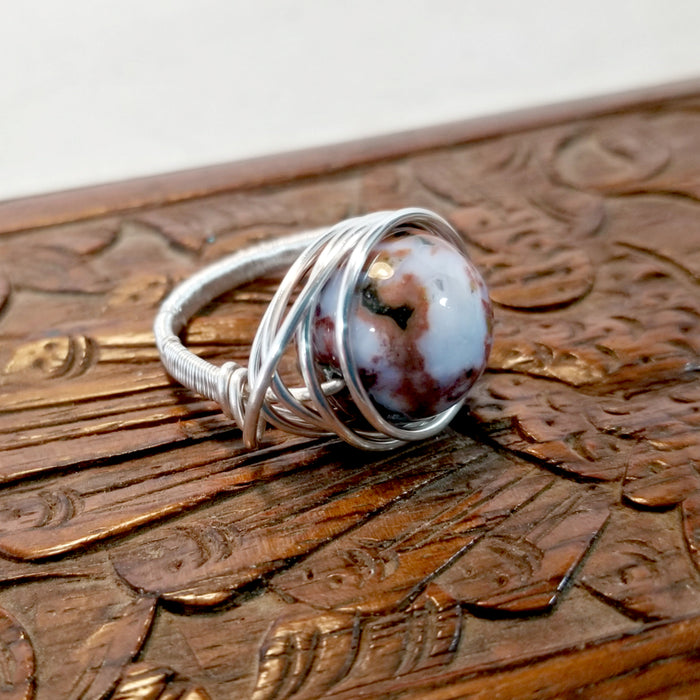 Gemstone Ring, Silver Wire Ring, Stacking Ring - Arkayscreations
