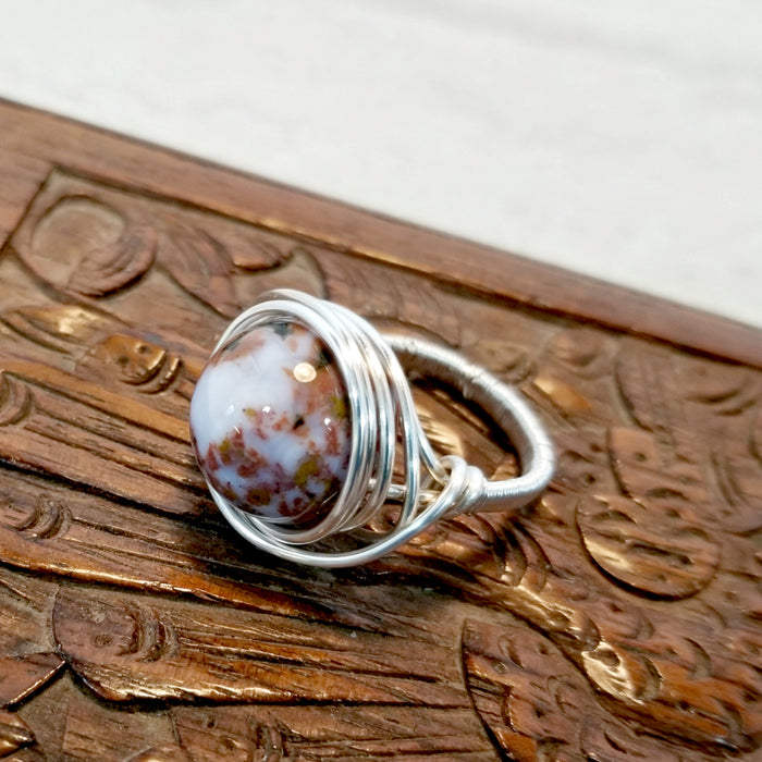 Gemstone Ring, Silver Wire Ring, Stacking Ring - Arkayscreations