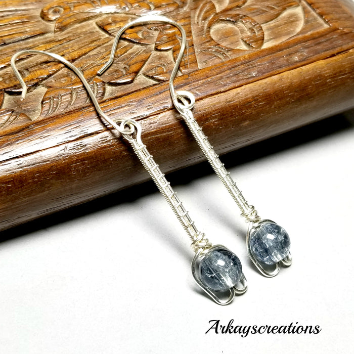 Silver Wire Wrapped Flower Earrings, Minimalist Inspired Earrings - Arkayscreations