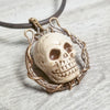 Skull Pendant, Copper Wire Skull Jewelry, Men's Necklace - Arkayscreations
