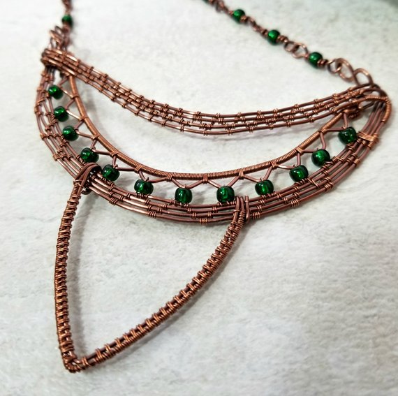 Unusual Necklace, Wire Wrapped Jewelry for Women - Arkayscreations