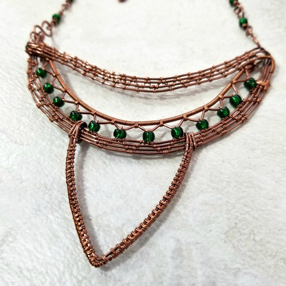 Unusual Necklace, Wire Wrapped Jewelry for Women - Arkayscreations