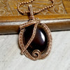 Wire Weave Jewelry, Agate Gemstone Pendant, Oxidized Copper Necklace - Arkayscreations