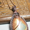 Wire Weave Large Jasper Stone Pendant, Layering Necklace - Arkayscreations