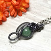 Wire Wrapped Aventurine Pendant, Wire Weave Jewelry - Arkayscreations