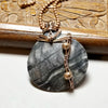 Wire Wrapped Marble Pendant Necklace, Gray Jewelry - Arkayscreations