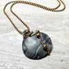 Wire Wrapped Marble Pendant Necklace, Gray Jewelry - Arkayscreations