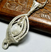 Wire Wrapped Moonstone Necklace Silver, Wire Weaved Jewelry - Arkayscreations