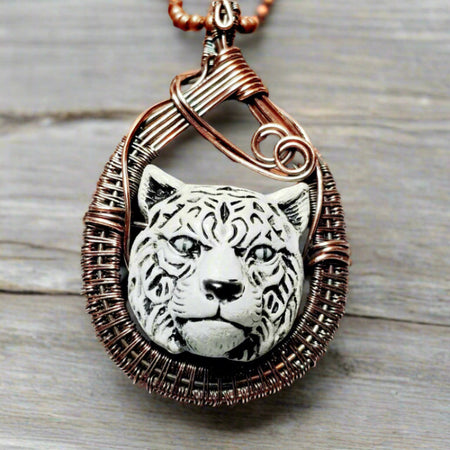 Wire Weave Bengal Tiger Pendant Necklace ~ Animal Jewelry ~ Arkayscreations