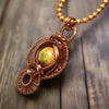 Wire Weave Unakite Stone Necklace ~ Arkayscreations